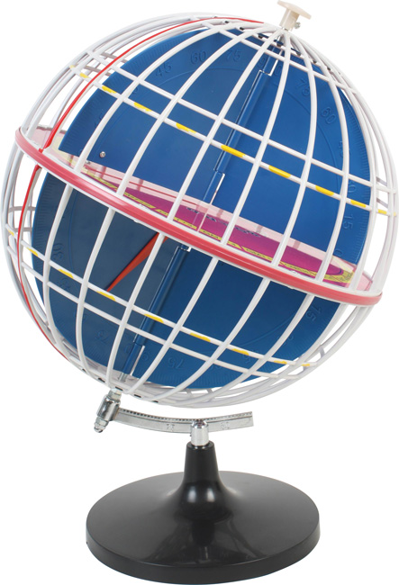 Współrzędne geograficzne - model południków i równoleżników na globusie 3 Współrzędne geograficzne - model południków i równoleżników na globusie -