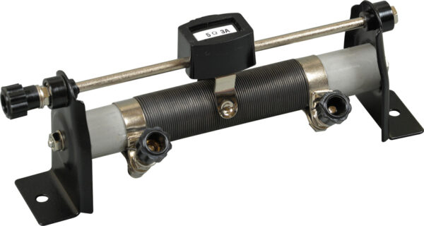 Reostat suwakowy o parametrach 5 Ohm i 3 A.
