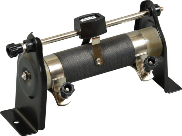 Reostat laboratoryjny z suwakiem o parametrach 20 omów i 2 A.