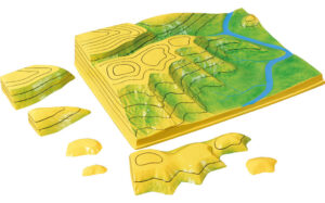 Poziomice i warstwice - model rozkładany - Pracownia geograficzna