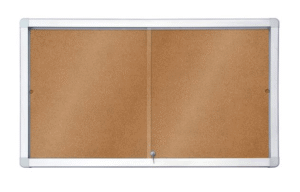 Gablota informacyjna korkowa model 1, przesuwane drzwi 94x68 - Informatory, ramki, tabliczki, gabloty