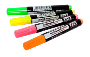 Markery Multiboard fluorescencyjne 4 szt. - Tablice białe, zielone
