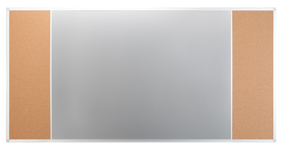 Tablica Combi 3-częściowa biała lakierowana połączona z korkową 120x90 - TCA3129SC 3 Tablica Combi 3-częściowa biała lakierowana połączona z korkową 120x90 - TCA3129SC -