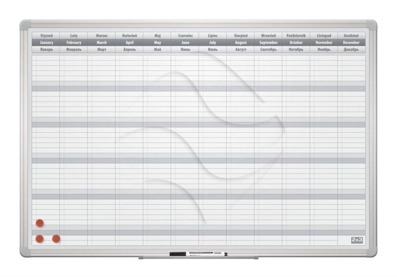 Planer roczny biały lakierowany 90x60 - TP005 2 Planer roczny biały lakierowany 90x60 - TP005 -