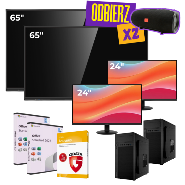 Cyfrowy Uczeń - zestaw 2 x komputer z monitorem 65" - CUK3 - Przedszkola