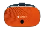 Gogle VR ClassVR z pomarańczową obudową i czarnymi wzorami.