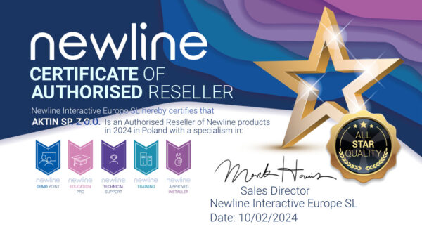 Aktin został autoryzowanym sprzedawcą monitorów interaktywnych Newline - Aktualności