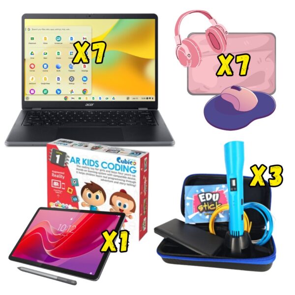 Cyfrowy Uczeń - zestaw Acer Chromebook, klocki Cubico, tablet, długopisy 3D EduStick