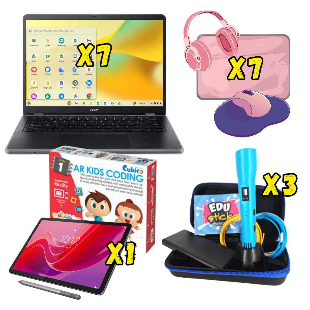 Cyfrowy Uczeń - zestaw Acer Chromebook, klocki Cubico, tablet, długopisy 3D EduStick 3 Cyfrowy Uczeń - zestaw Acer Chromebook, klocki Cubico, tablet, długopisy 3D EduStick