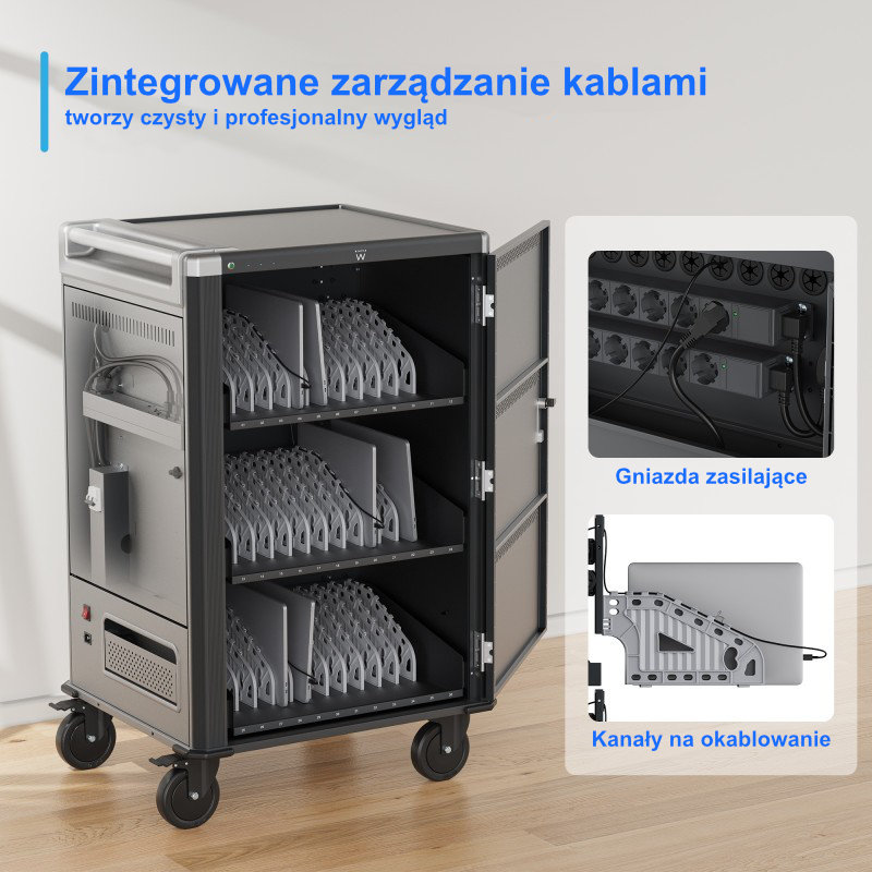 Mobilna stacja ładująca Ewent EW1701 dla 36 laptopów (do 15,6 cala) lub tabletów 6 Mobilna stacja ładująca Ewent EW1701 dla 36 laptopów (do 15,6 cala) lub tabletów -