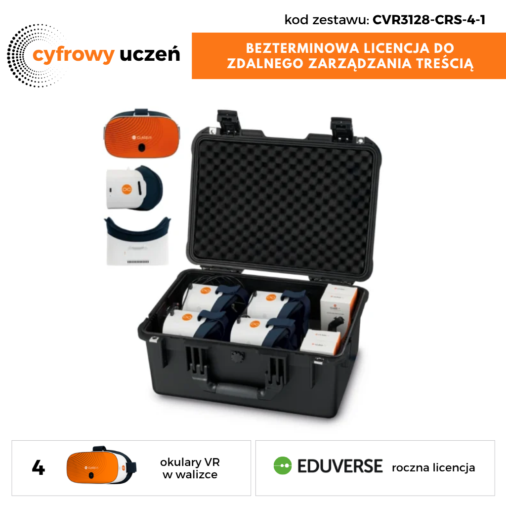 Wirtualna rzeczywistość ClassVR Xplorer 128GB – zestaw 4 sztuk okularów VR + Eduverse 1Y -
