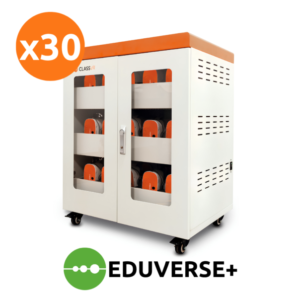 Wirtualna rzeczywistość ClassVR Xplorer 128GB – zestaw 30 sztuk okularów VR + Eduverse+5Y + szafa ładująca -