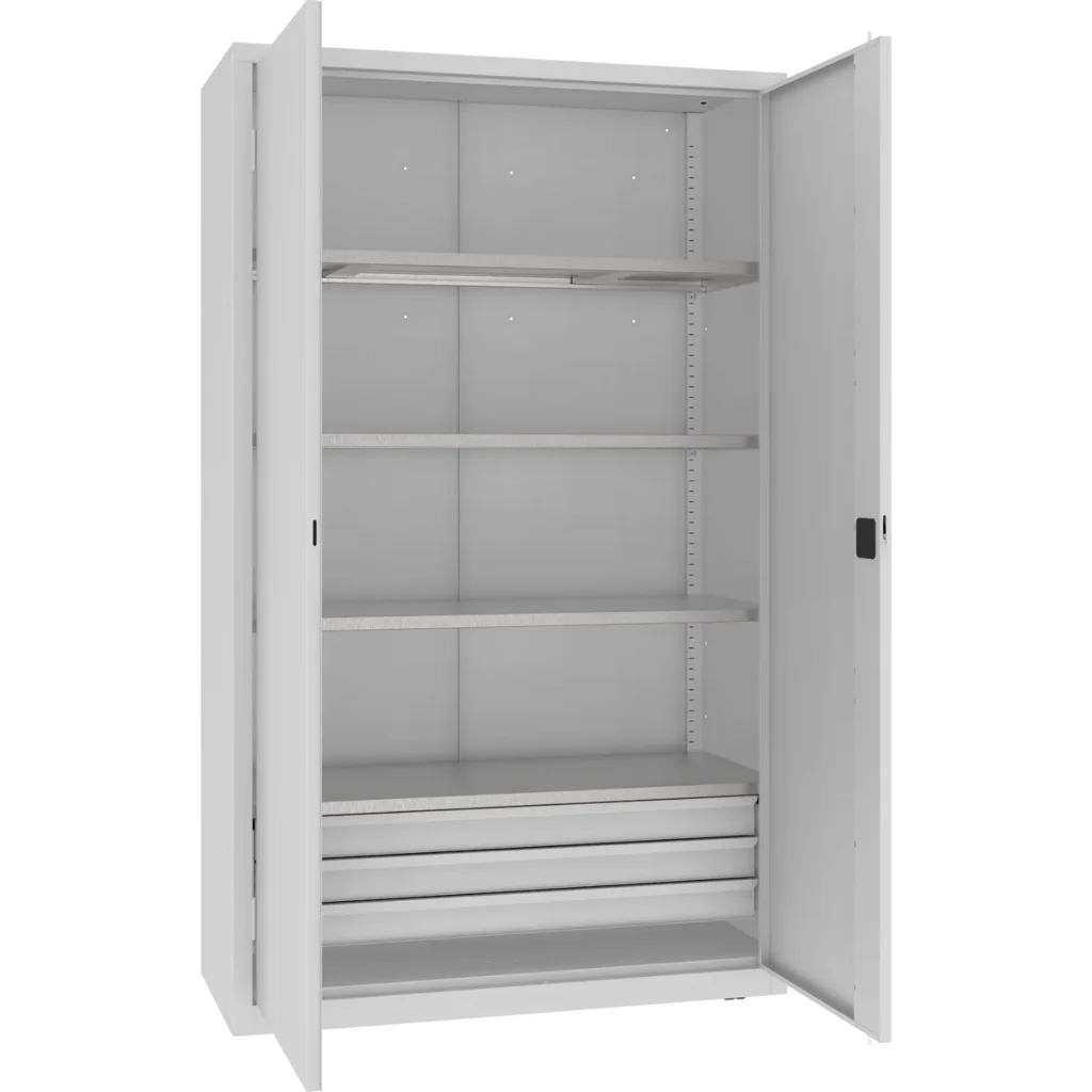 Ciężka Szafa Warsztatowa MSW z Półkami i Szufladami -