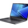 Laptop Acer z niebieską tapetą na ekranie