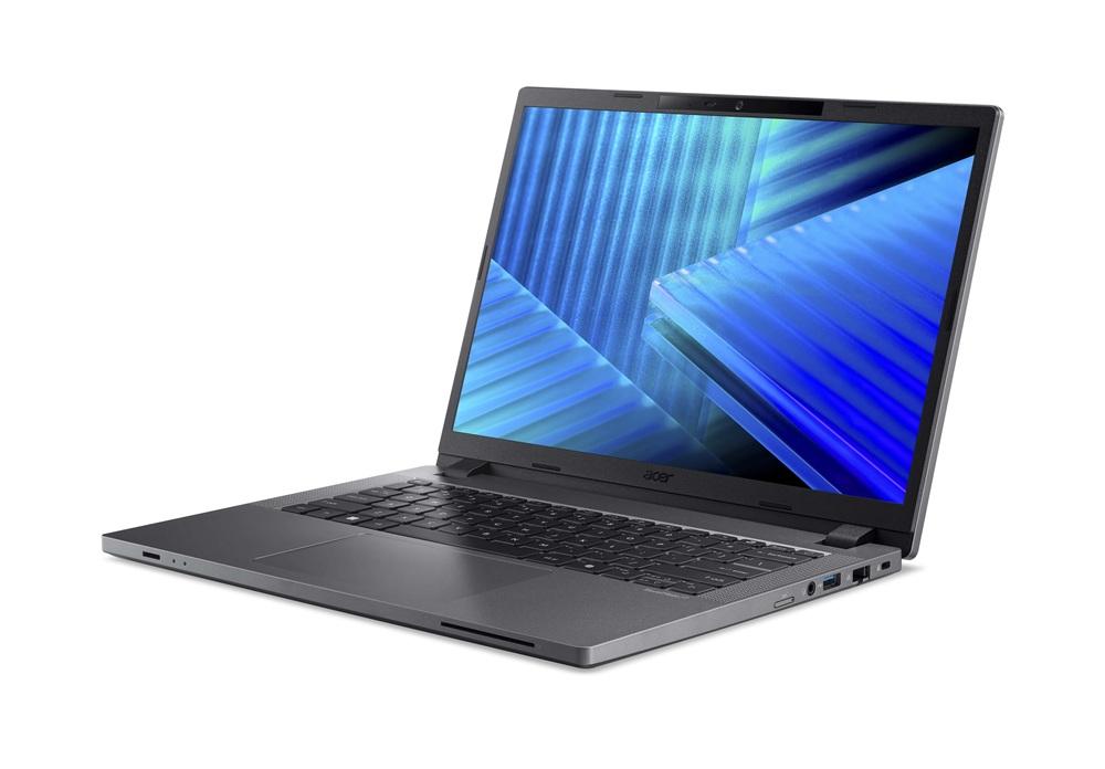 Laptop Acer z niebieską tapetą na ekranie