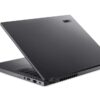Szary laptop Acer z widocznymi portami na obudowie.