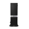 104503 Czarna obudowa komputera stacjonarnego NTT z panelem przednim wyposażonym w porty USB.