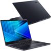 Notebook Acer Travelmate P4 TMP414-55-TCO 14" 2.8K IPS/U5 225U/16G/512G/FpR/SCa/W11P/3y O.NBD 2 Laptop Acer w kolorze ciemnoszarym, widoczny z otwartym ekranem i z zamkniętą obudową.