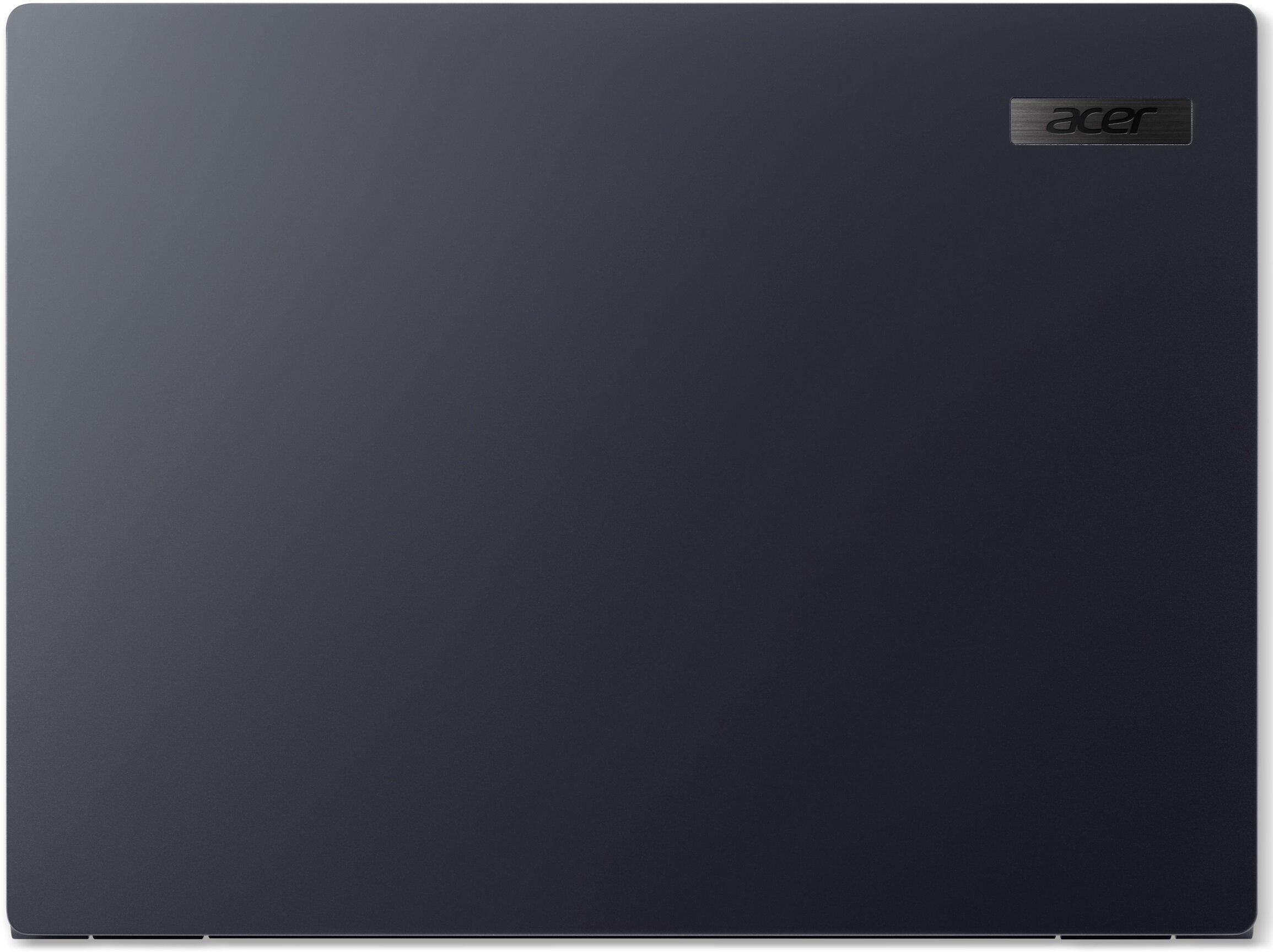 Zamknięta obudowa laptopa Acer w kolorze ciemnogranatowym z widocznym logo marki.