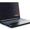 Laptop gamingowy HIRO z podświetlaną klawiaturą i wzorzystą tapetą.