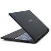 Czarny laptop gamingowy Hiro z podświetlaną klawiaturą na białym tle.