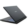 Czarny laptop gamingowy Hiro z podświetlaną klawiaturą na białym tle.