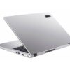 Srebrny laptop Acer z otwartą pokrywą widoczny pod kątem.