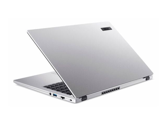 Srebrny laptop Acer z otwartą pokrywą widoczny pod kątem.