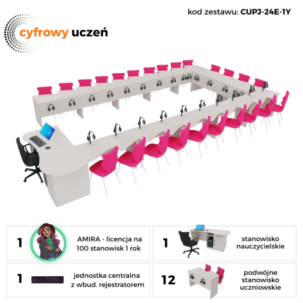 Pracownia językowa oraz komunikacji i wspomagania rozwoju 24 stanowiska -