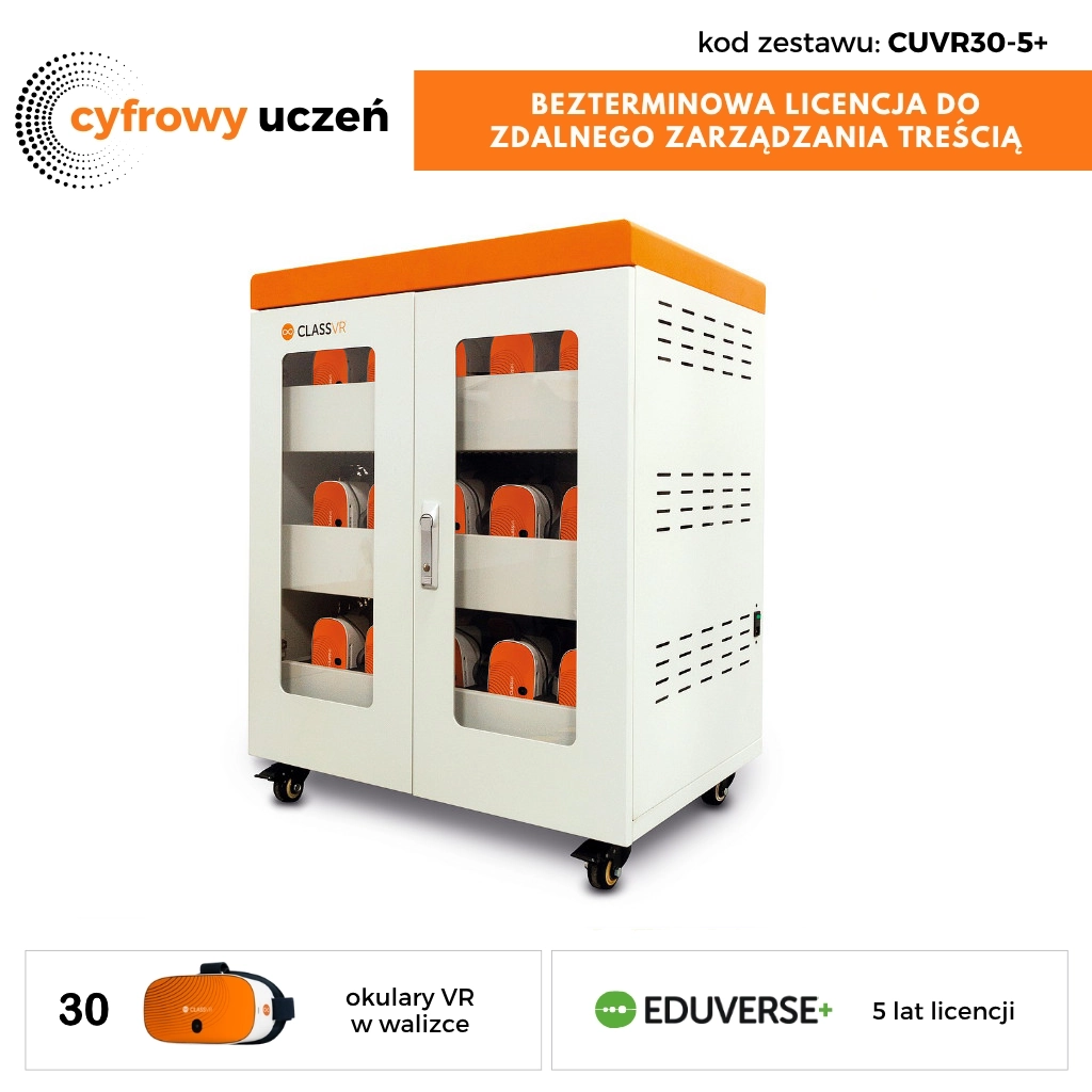 Cyfrowy uczeń - Wirtualna rzeczywistość ClassVR Xplorer 128GB – zestaw 12 sztuk okularów VR + Eduverse 3Y