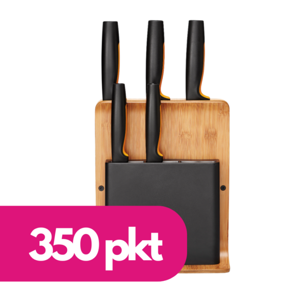Fiskars Zestaw 5 noży w bloku bambusowym