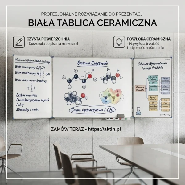 Tablica ceramiczna, biała, tryptyk - 3,4 m - TABLICE