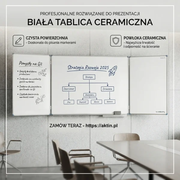 Tablica ceramiczna, biała, tryptyk -