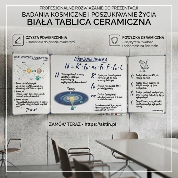 Tablica ceramiczna, biała, tryptyk - 4,0 m - TABLICE