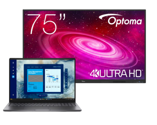 Monitor interaktywny Optoma Creative Touch 1 Series 1861 EDU 75" z laptopem