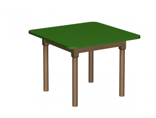 Stół przedszkolny kwadratowy 700x700 mm, wys. 1, 2 lub 3, noga drewniana -