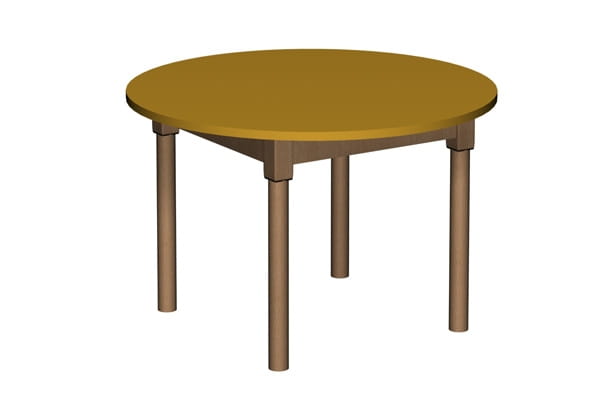 Charakterystyka produktu: Stół przedszkolny regulowany z okrągłym blatem o średnicy 90cm Profile stalowe, nóżki: rura okrągła fi 40mm lub fi 60mm, wieniec profil 40×20 mm, malowana proszkowo w kolorystyce RAL. Blat wykonany z laminowanej płyty meblowej 18 mm oklejonej okleiną PCV 2 mm. Stoły są dostępne w regulacji 1-3. Aby wybrać odpowiedni rozmiar prosimy wybrać z listy „regulacja”. Aby wybrać odpowiedni kolor prosimy wybrać z listy „kolor stelaża” i „kolor blatu” Ceny na poszczególne kolory zmieniają się automatycznie w momencie wybrania wariantu kolorystycznego.