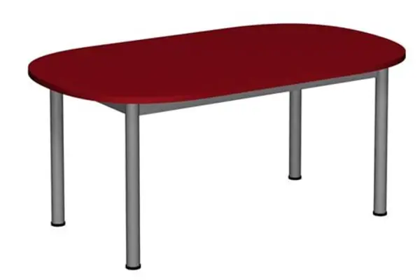 Stół przedszkolny owalny 1200x700 mm, wys. 1, 2 lub 3, noga metalowa fi 60