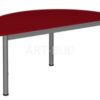 Stół przedszkolny z półokrągłym blatem o wymiarze 1200x600 mm, z regulacją wys. 1-3, noga metalowa fi 60