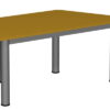 Stół przedszkolny z blatem w o wymiarze 1400x700 mm. Profile stalowe, nóżki: rura okrągła fi 40 mm.